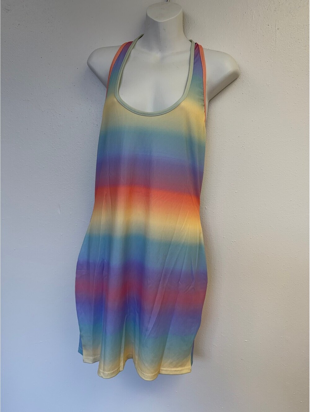Shein Curve Rainbow Gradient Racerback Dress 1XL